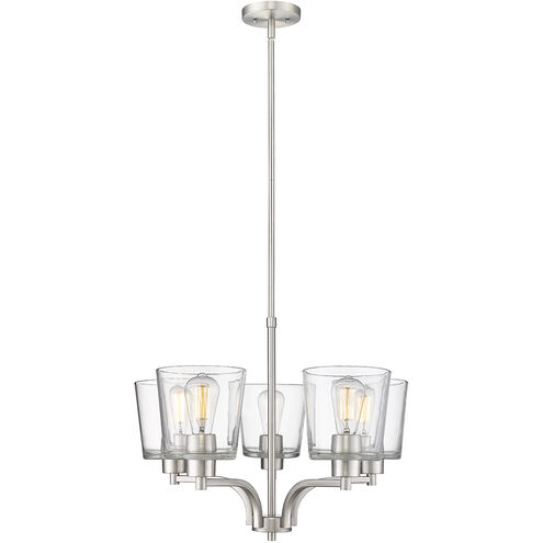 Evalon 5 Light 24 inch Brushed Nickel Chandelier Ceiling Light